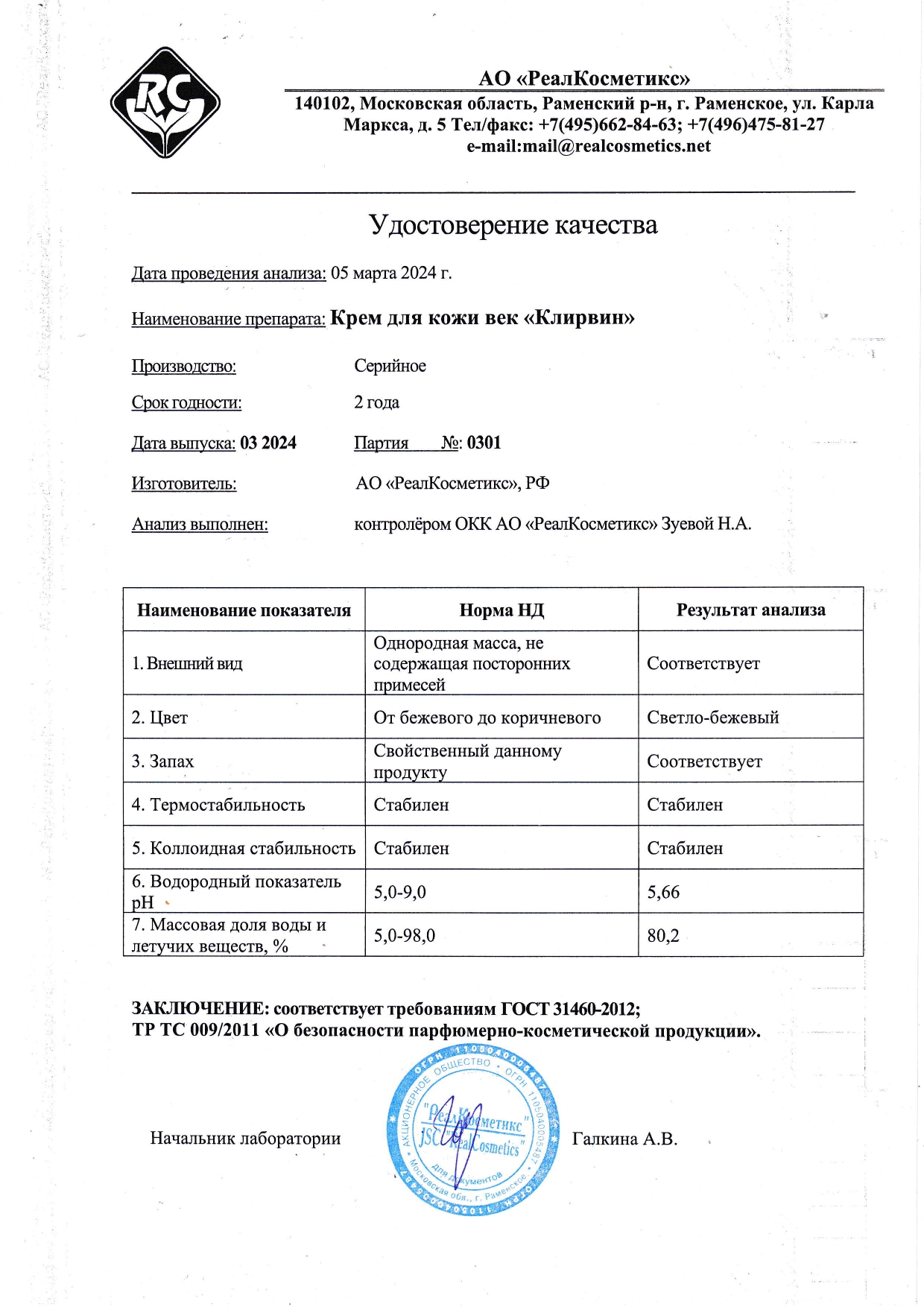 Паспорт №0320240301